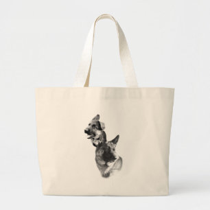 Bolsa Tote Grande Carvão german shepherd 2