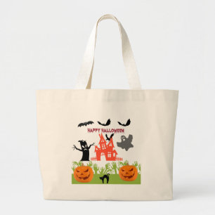 Bolsa Tote Grande Casa Assombrada Banhada No Brilho Laranja De Eerie
