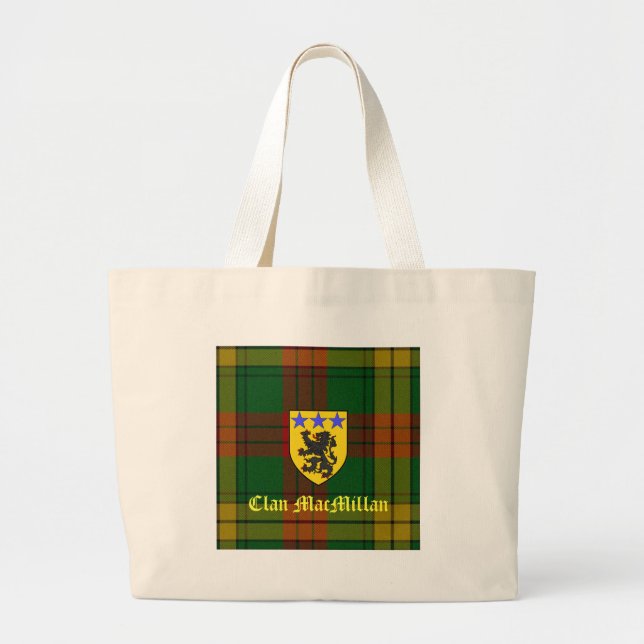 Bolsa Tote Grande Casaco de Armas MacMillan Tartan (Frente)