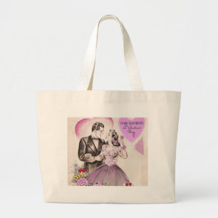 Bolsa Tote Grande Casal dos namorados do vintage