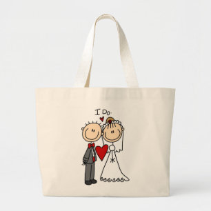 Bolsa Tote Grande Casal Wedding eu faço t-shirt e presentes