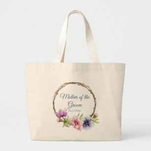 Bolsa Tote Grande Casamento de Flor com Anêmona de Água