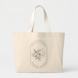 Bolsa Tote Grande Casamento de Nome Personalizado do Estilo de Scrip
