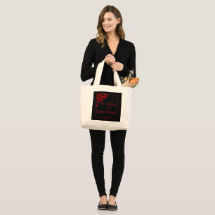 Bolsa Tote Grande Casamento Gótico Negro