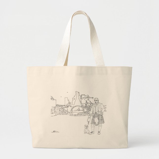 Bolsa Tote Grande Castelo de Donnottar, Scotland Tote Bag (Frente)