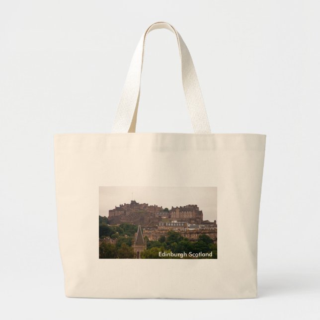 Bolsa Tote Grande Castelo de Edimburgo na Personalização à Distância (Frente)