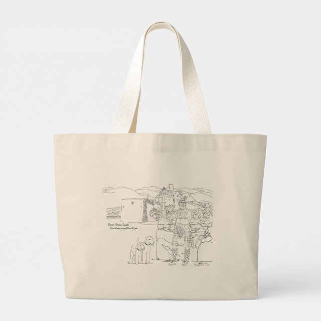 Bolsa Tote Grande Castelo de Eilean Donan, Escócia Tote Bag (Verso)