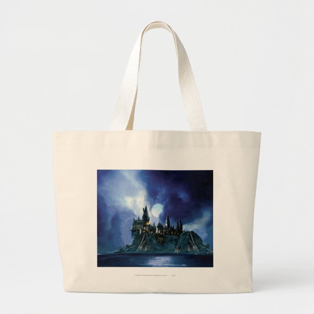Bolsa Tote Grande Castelo de Harry Potter | Hogwarts à Noite (Frente)