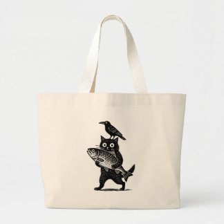 Bolsa Tote Grande Cat, Crow, and Catch