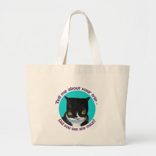 BOLSA TOTE GRANDE CAT CURIOSO ENGRAÇADO