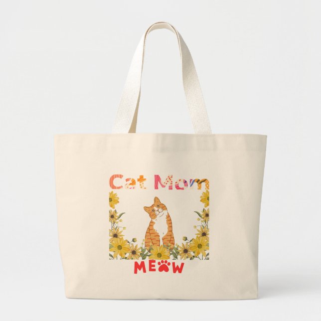 Bolsa Tote Grande Cat Mãe Tote Bag (Frente)