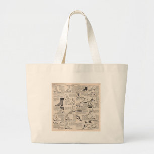 Bolsa Tote Grande Catálogo de Calçados para senhoras da Vintage - Mo