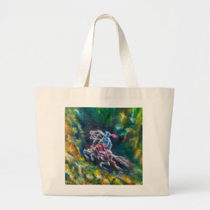 BOLSA TOTE GRANDE CAVALEIRO LANCELOT, EQUITAÇÃO NA FLORESTA VERDE