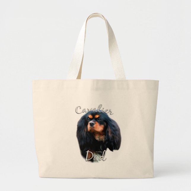 Bolsa Tote Grande Cavalier King Charles Spaniel Pai 2 (Frente)