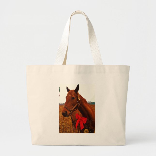Bolsa Tote Grande Cavalo com Arco Vermelho (Frente)
