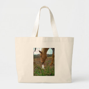 Bolsa Tote Grande cavalo & de flor do primavera coelho