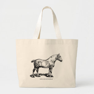 Bolsa Tote Grande Cavalo de Rascunho Aplicado