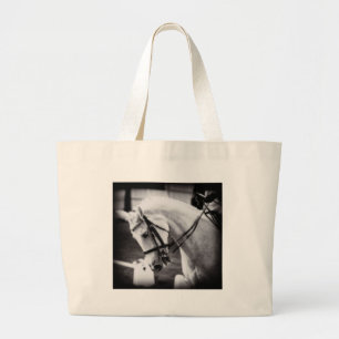 Bolsa Tote Grande Cavalo do adestramento preto e branco