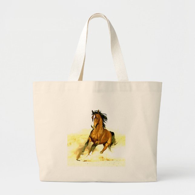 Bolsa Tote Grande Cavalo em Execução (Frente)