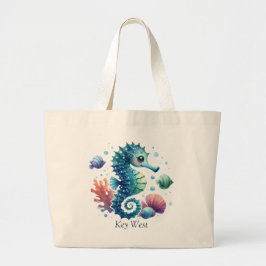 Bolsa Tote Grande Cavalo-marinho personalizado e Saco de Tota de Pei