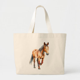 Bolsa Tote Grande cavalo marrom correndo