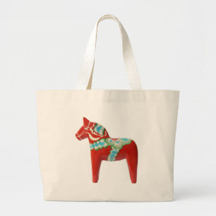 Bolsa Tote Grande Cavalo vermelho de Dala do sueco