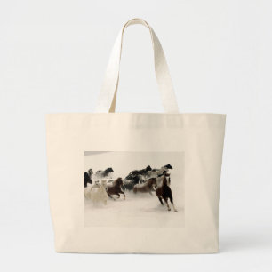 Bolsa Tote Grande Cavalos na neve