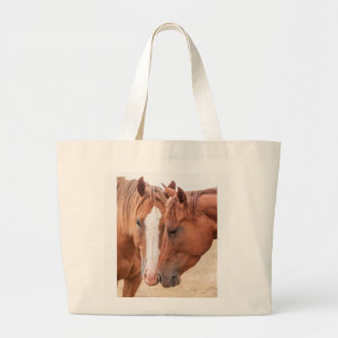 Bolsa Tote Grande Cavalos que se infundem numa pastagem