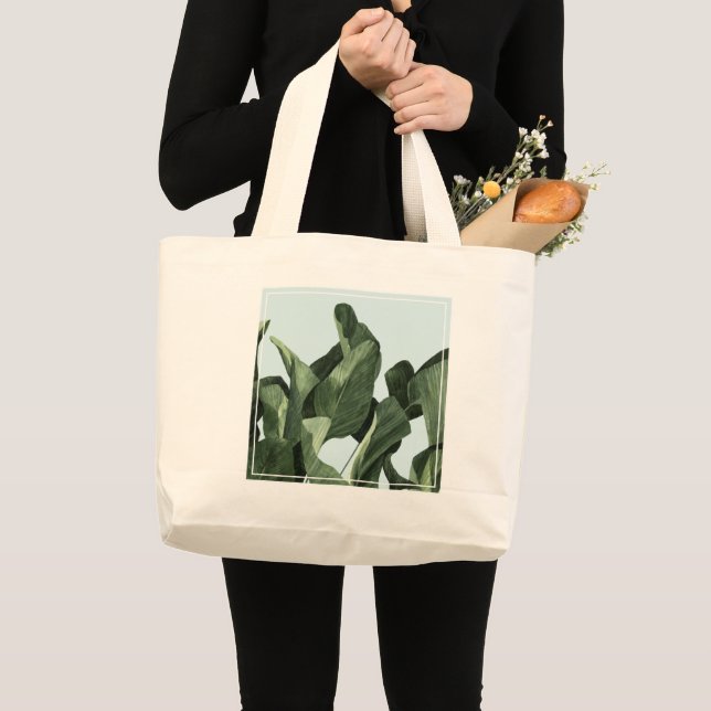 Bolsa Tote Grande Celadon Palms (Frente (produto))