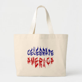 Bolsa Tote Grande Celebrar a Fonte do Sinalizador da América #2