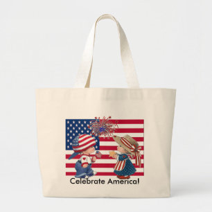 Bolsa Tote Grande Celebrar bandeira americana