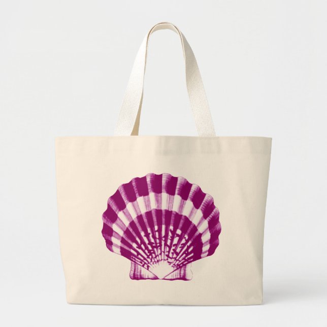 Bolsa Tote Grande Célula - púrpura e branca (Frente)