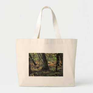 Bolsa Tote Grande Cena de floresta outonal