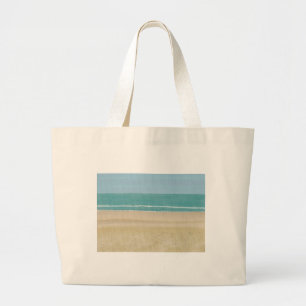 Bolsa Tote Grande Cena do Oceano de Areia em Bolsas de canvas