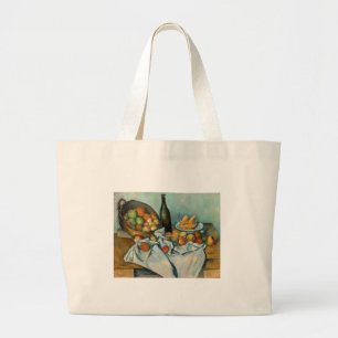 Bolsa Tote Grande Cesta de Maçãs de Paul Cezanne Vida Estática Vinta