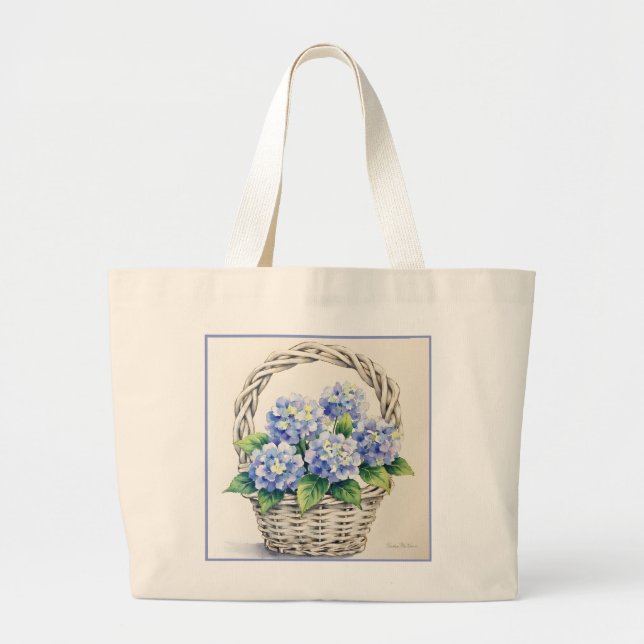 Bolsa Tote Grande Cesto de Flores (Frente)