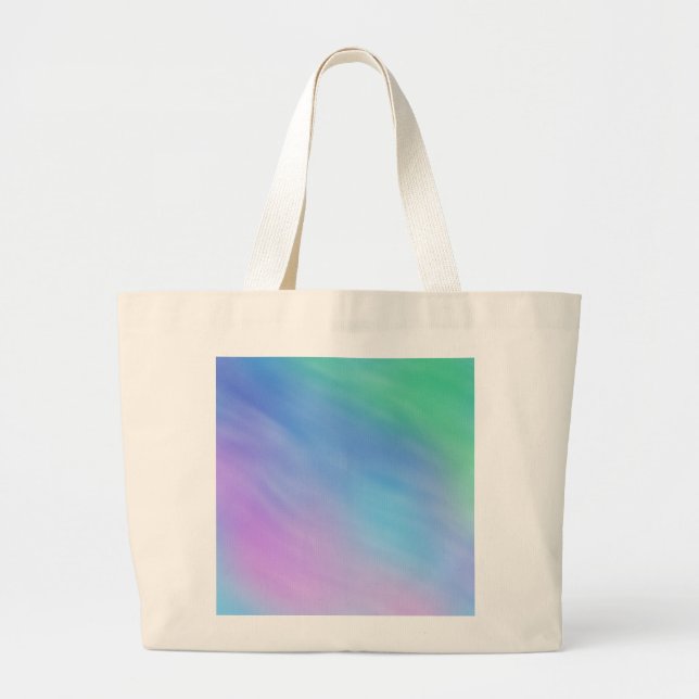 Bolsa Tote Grande Céu Colorido do Arco-íris Suave (Frente)