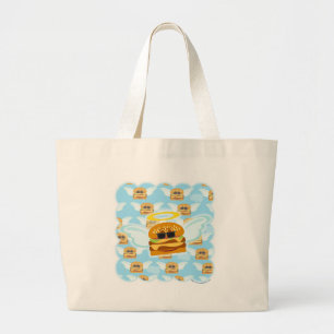 Bolsa Tote Grande Céu do cheeseburger