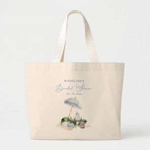 Bolsa Tote Grande Chá de Noiva Elegante com Piquenique na Praia Cost