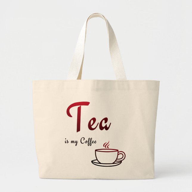 Bolsa Tote Grande Chá é o meu Café (Frente)