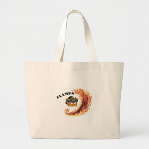 Bolsa Tote Grande Chamas piratas - Design da fiery Swashbuckling