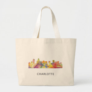 Bolsa Tote Grande CHARLOTTE, SKYLINE WB1 do NC - sacola