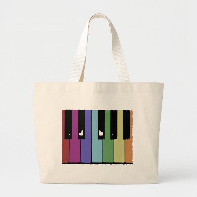 Bolsa Tote Grande Chaves do piano (Frente)