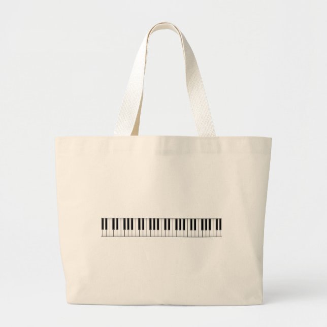 Bolsa Tote Grande Chaves do teclado/piano: (Frente)