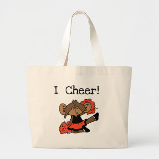 Bolsa Tote Grande Cheerleader do macaco alaranjado e preto