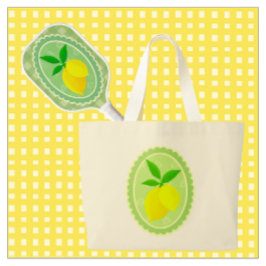 Bolsa Tote Grande Cheery Retro Sunny Yellow Lemon