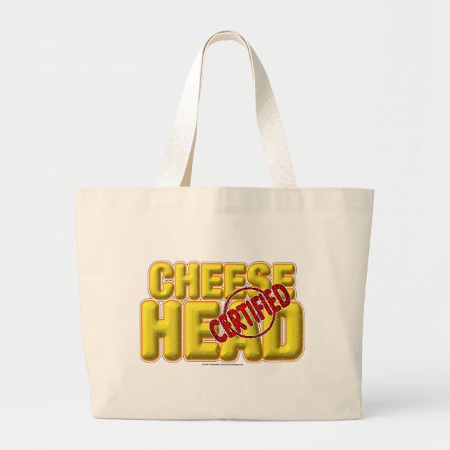 Bolsa Tote Grande CheeseHead certificado (Frente)