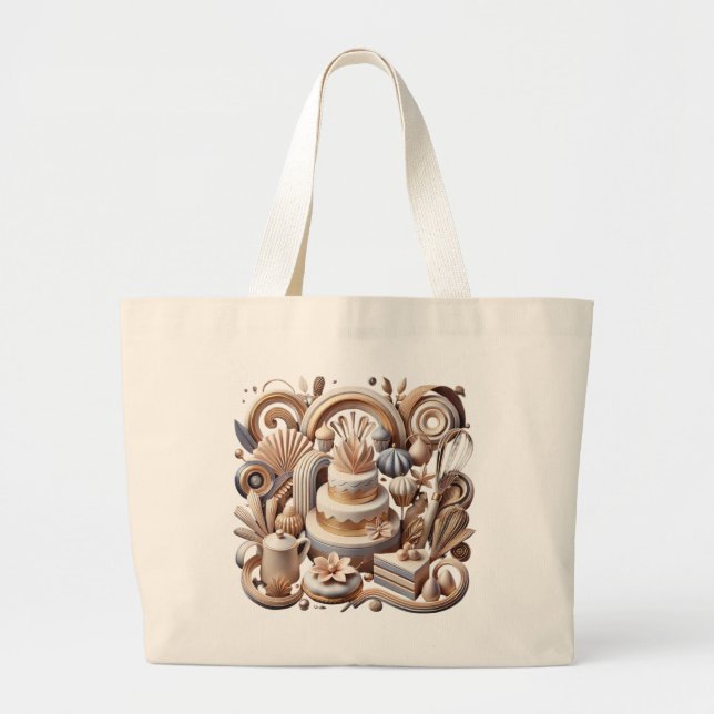 Bolsa Tote Grande Chef de pastelaria profissional (Frente)