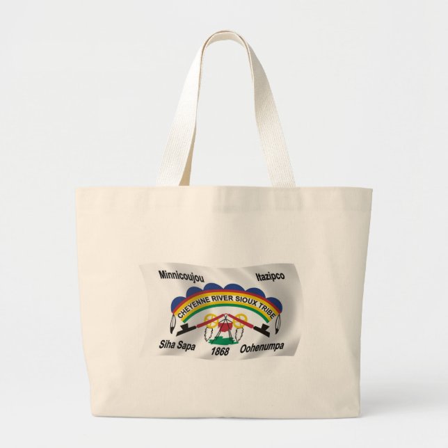 Bolsa Tote Grande Cheyenne River Sioux Flag Tote Bag (Frente)