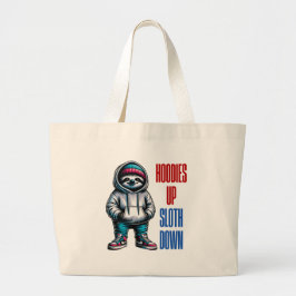 Bolsa Tote Grande Chill Vibes Hoodie Sloth Streetwear